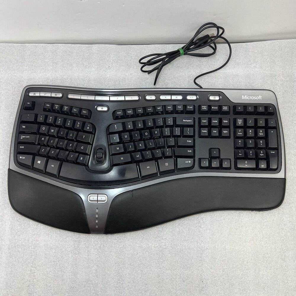 WORKS Microsoft Natural Ergonomic Keyboard USB 4000 v1.0 KU-0462 Tested 2019